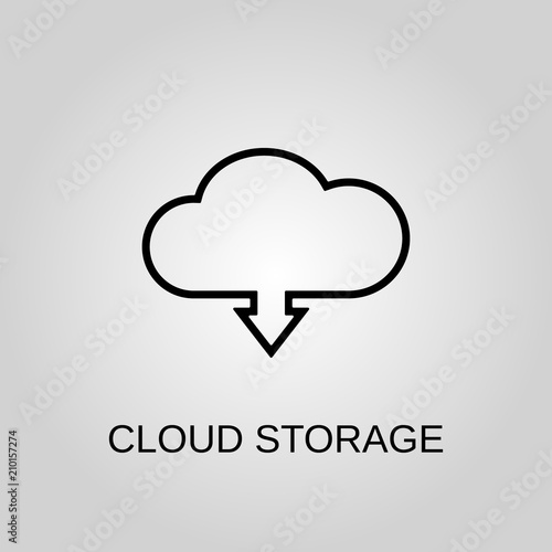 Cloud storage icon. Cloud storage symbol. Flat design. Stock - Vector illustration