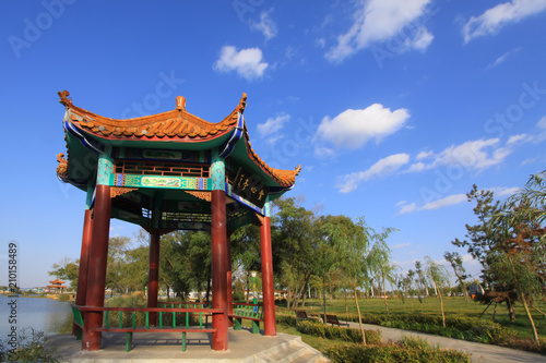 Chinese traditional style pavilion in a park