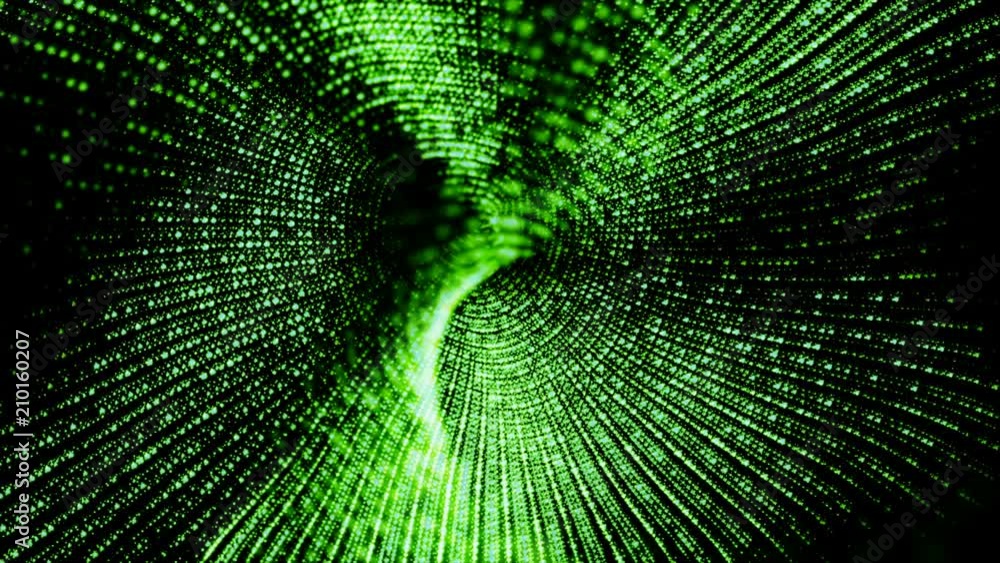 Abstract green color digital particles environment motion background Abstract green color digital particles environment motion background