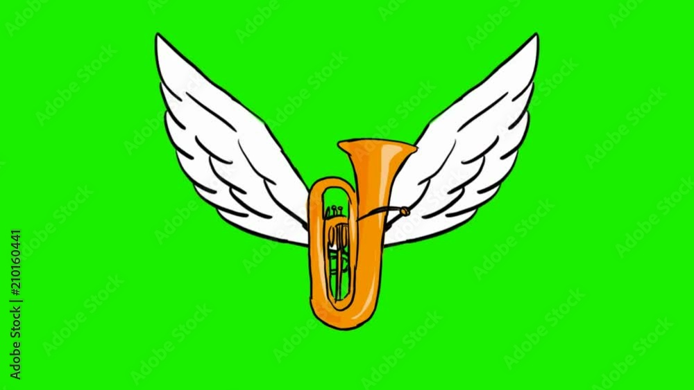 Horn 2d Animated Wings Green Screen Stock Video Adobe Stock