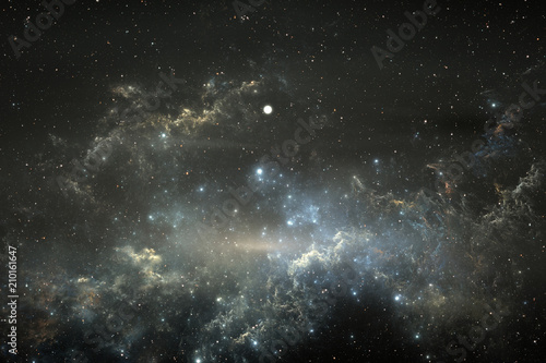 Fototapeta Naklejka Na Ścianę i Meble -  Starry night sky space background with nebula