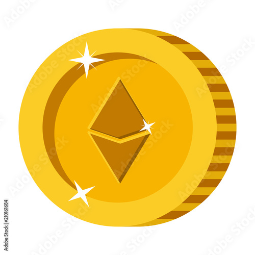 cryptocurrency etherum coin isolated icon vector illustration design photo