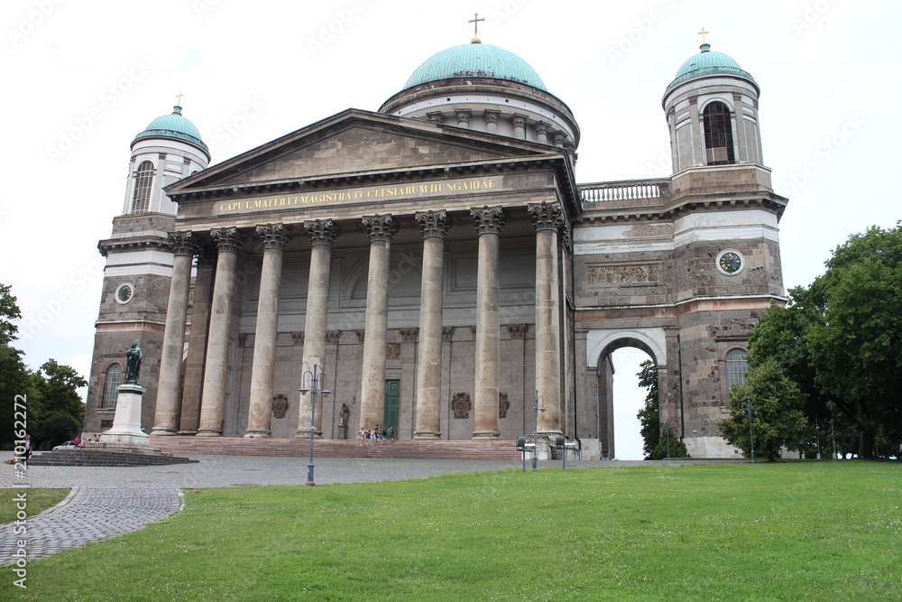 Portico of Esztergom Basilica, Esztergom, Ostrihom, Hungary 