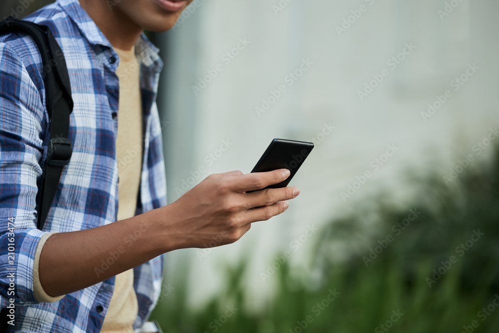 Cheking smartphone Cheking smartphone