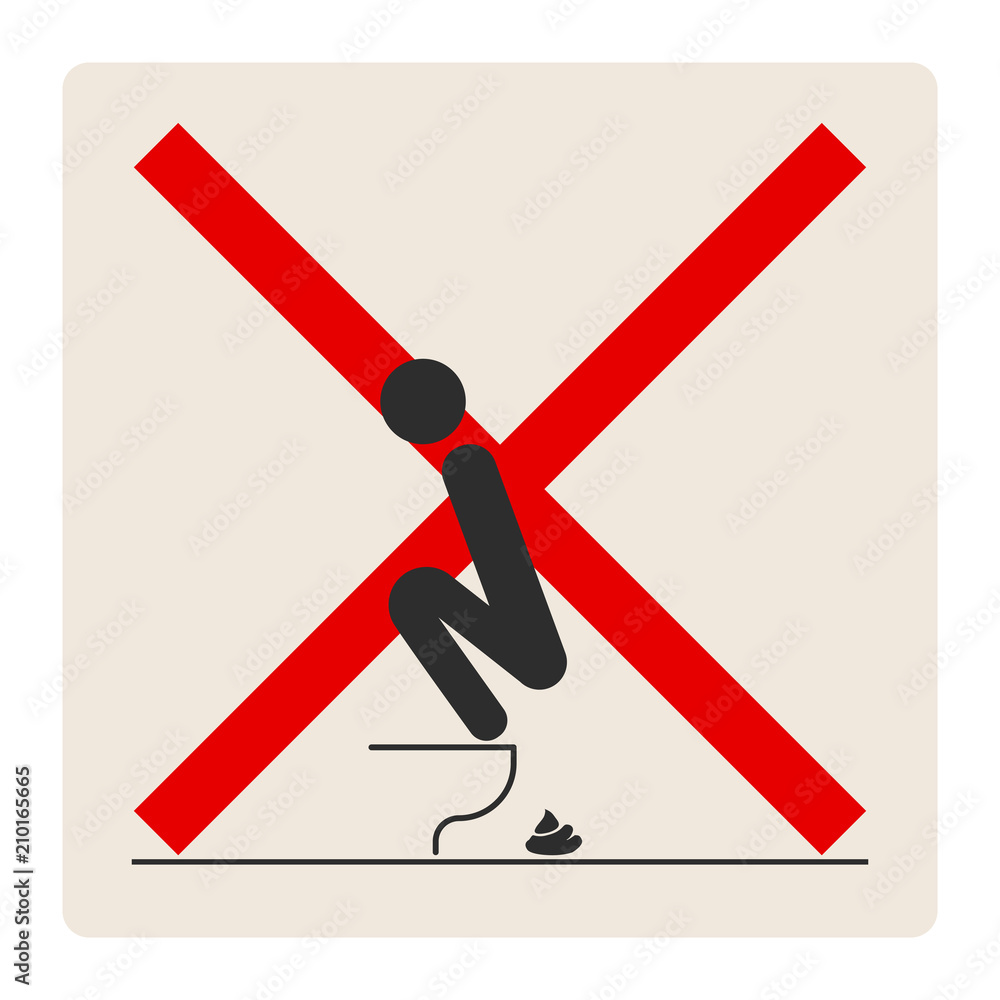 WC Toilet hygiene. Sign and symbol of toilet rules. Stock Vector