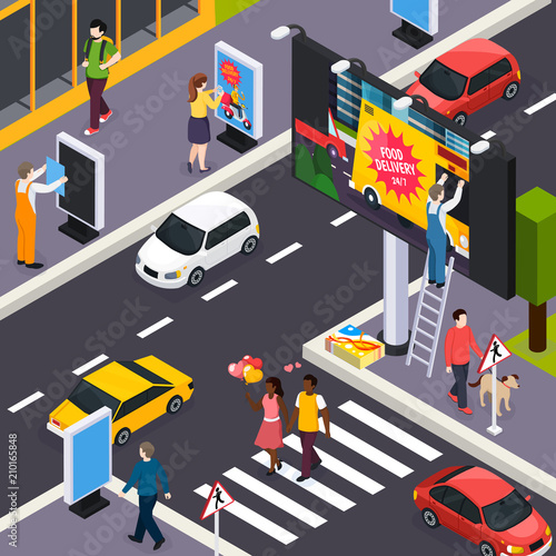Advertising Agency Isometric Composition 