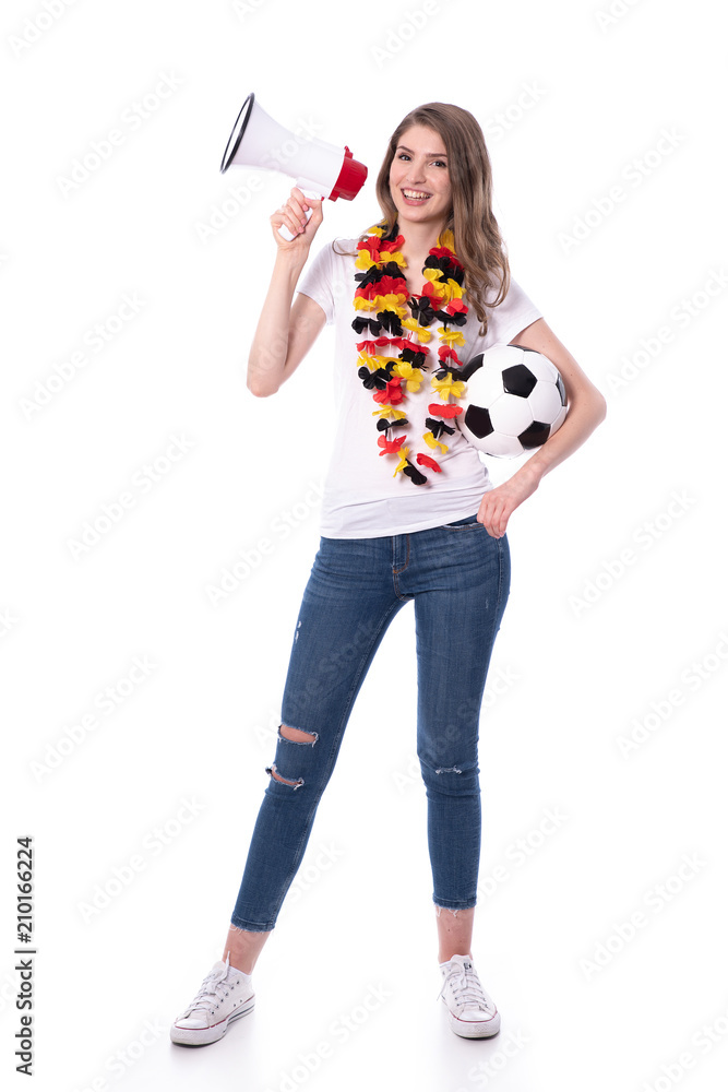 Deutschland-Fan, Junge Frau als Fan für Deutschladn Deutschland-Fan, Junge Frau als Fan für Deutschladn