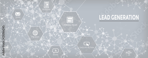 Lead Generation Web Header Banner - Attract leads for target audience to increase revenue growth and sales