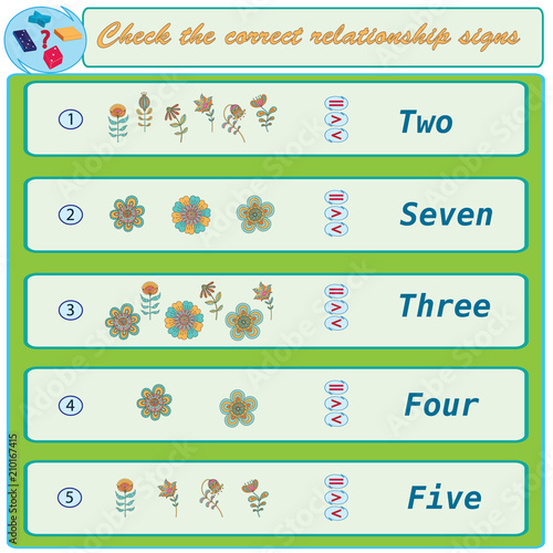 Logical task. Check the correct relationship signs