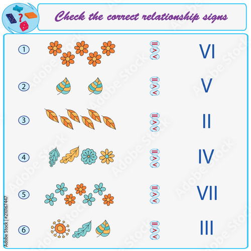 Logical task. Check the correct relationship signs