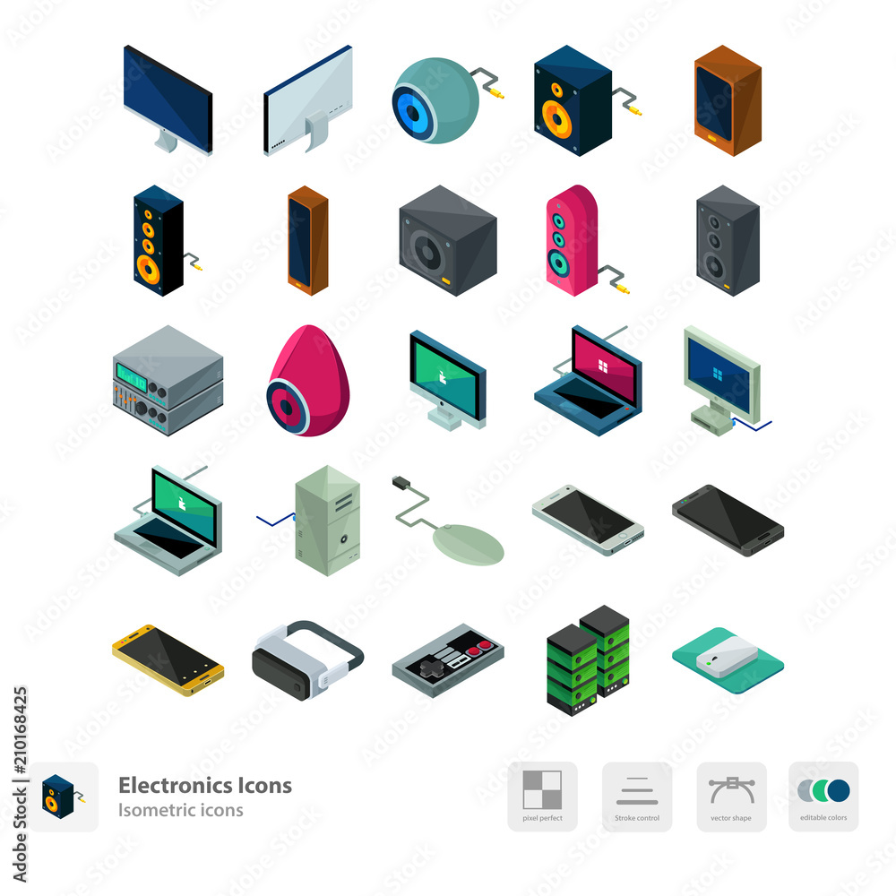 Electronics and devices icons Electronics and devices icons