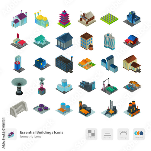 Essential buildings icons