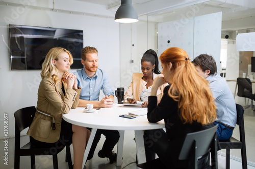 Business people board meeting in modern office