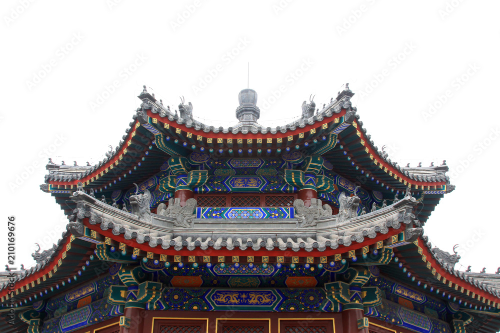 Naklejka premium Manjusri Pavilion in the Zhengjue Temple in Old summer palace ruins park, Beijing, China