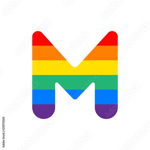 Vector Logo Letter M Rainbow