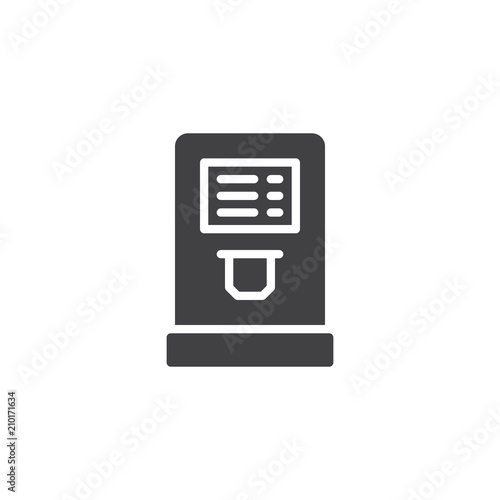 Airport check in terminal vector icon. filled flat sign for mobile concept and web design. Self service machine simple solid icon. Symbol, logo illustration. Pixel perfect vector graphics