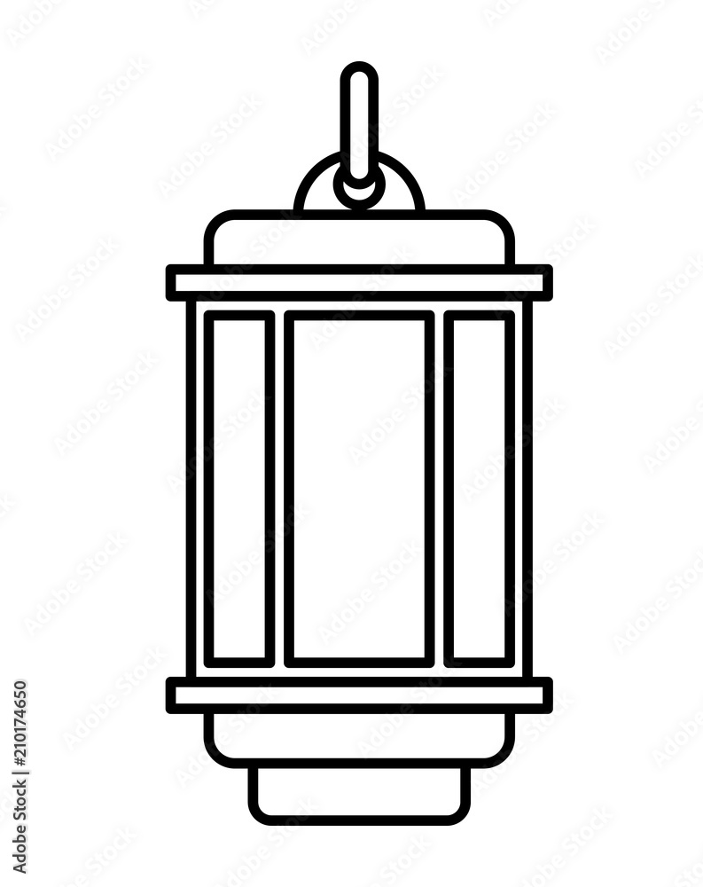 traditional arabic lamp hanging vector illustration design