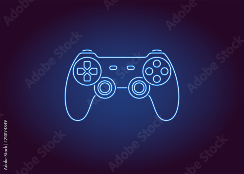 Neon icon of Blue Joystick