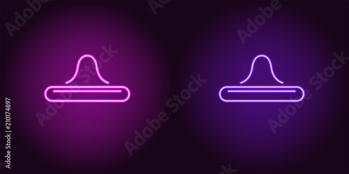 Neon icon of Purple and Violet Condom