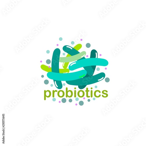 probiotics bacteria logo. concept of healthy nutrition ingredient for therapeutic purposes. simple flat style trend modern logotype graphic design isolated on white background