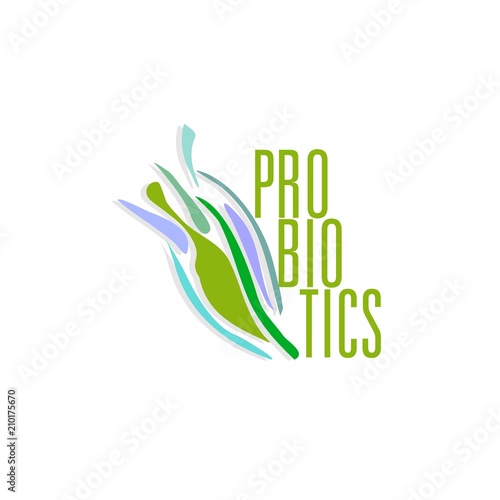 probiotics bacteria logo. concept of healthy nutrition ingredient for therapeutic purposes. simple flat style trend modern logotype graphic design isolated on white background