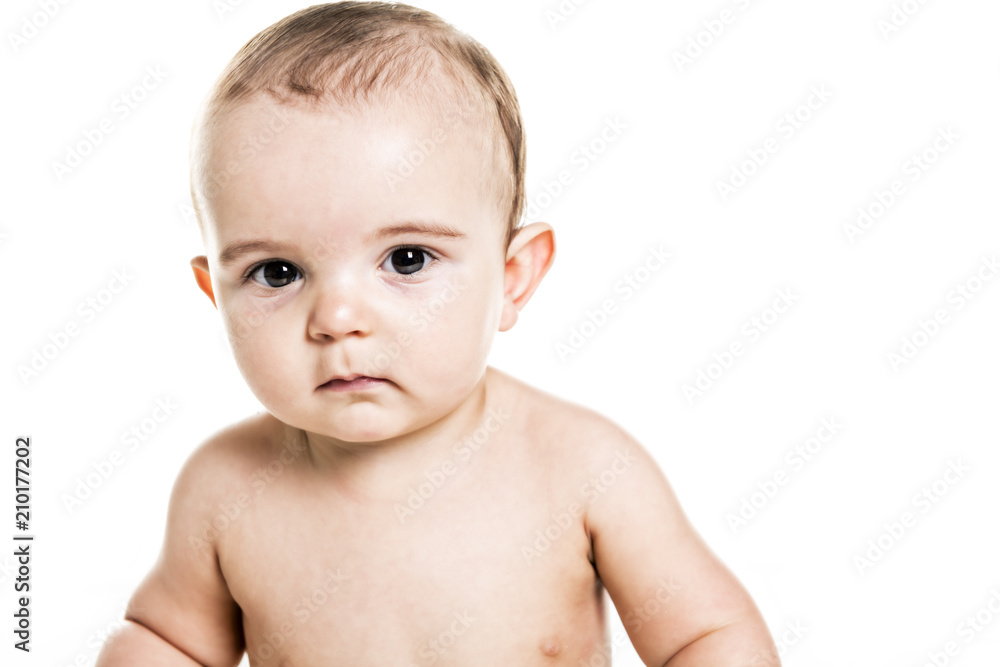 Baby boy portrait on white background Baby boy portrait on white background