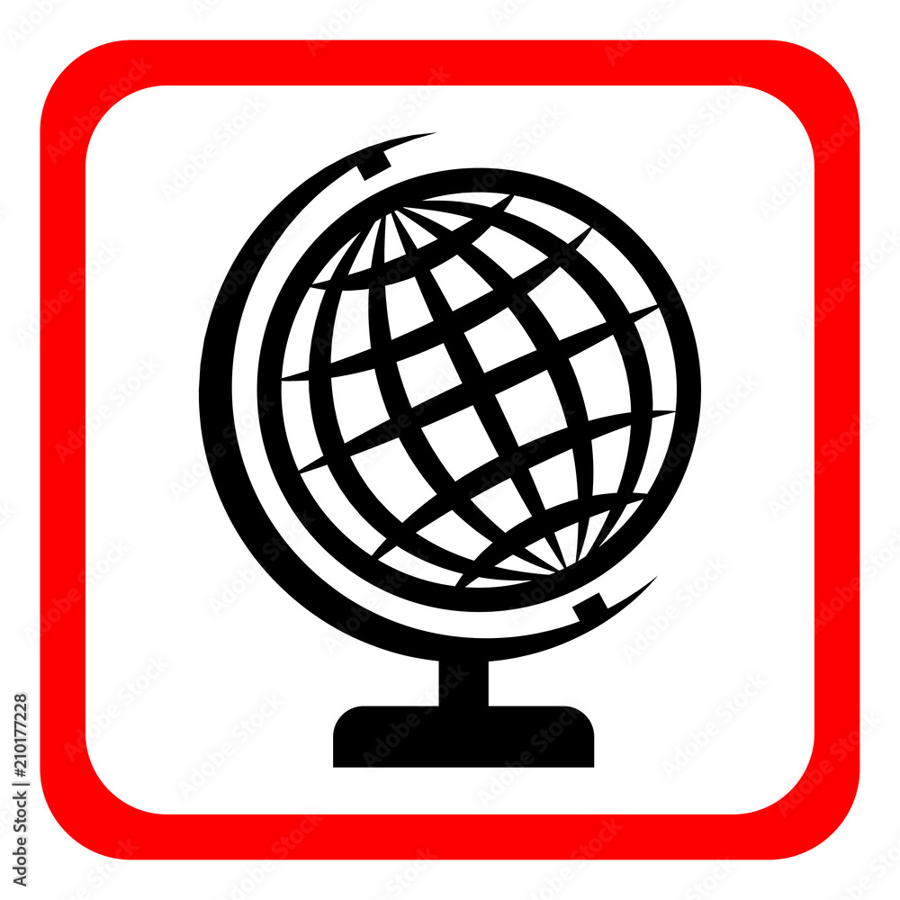 The globe icon. Globe symbol. Flat Vector illustration The globe icon. Globe symbol. Flat Vector illustration
