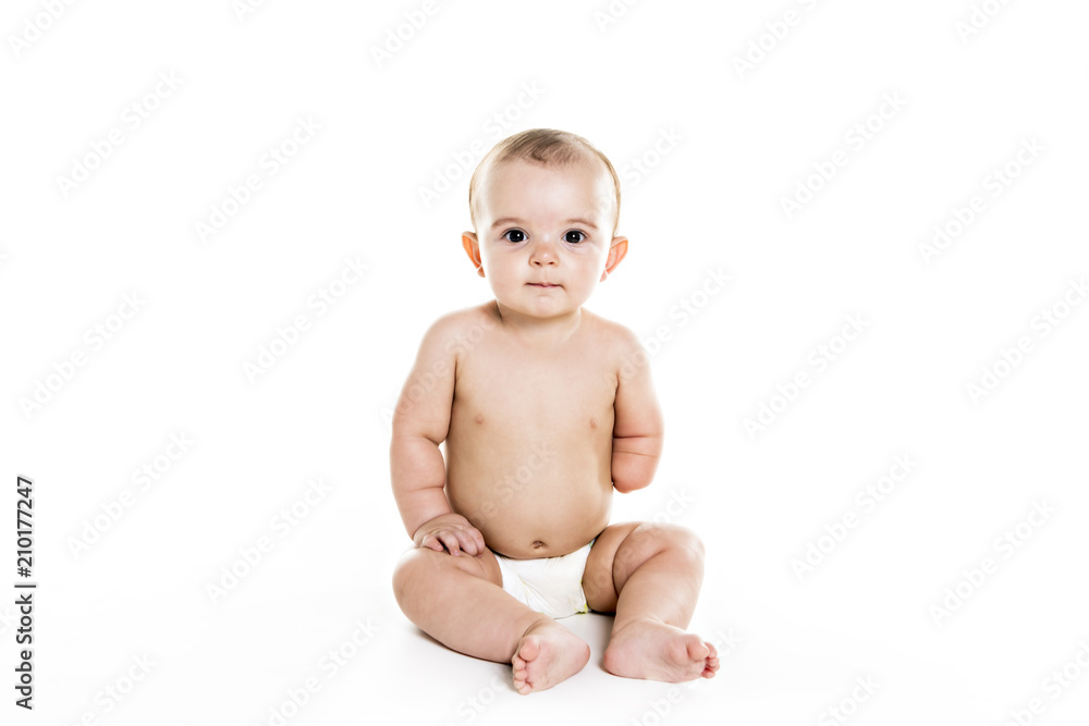 Baby boy portrait on white background Baby boy portrait on white background