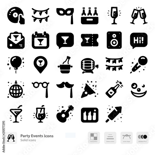 Party events and celebration icons