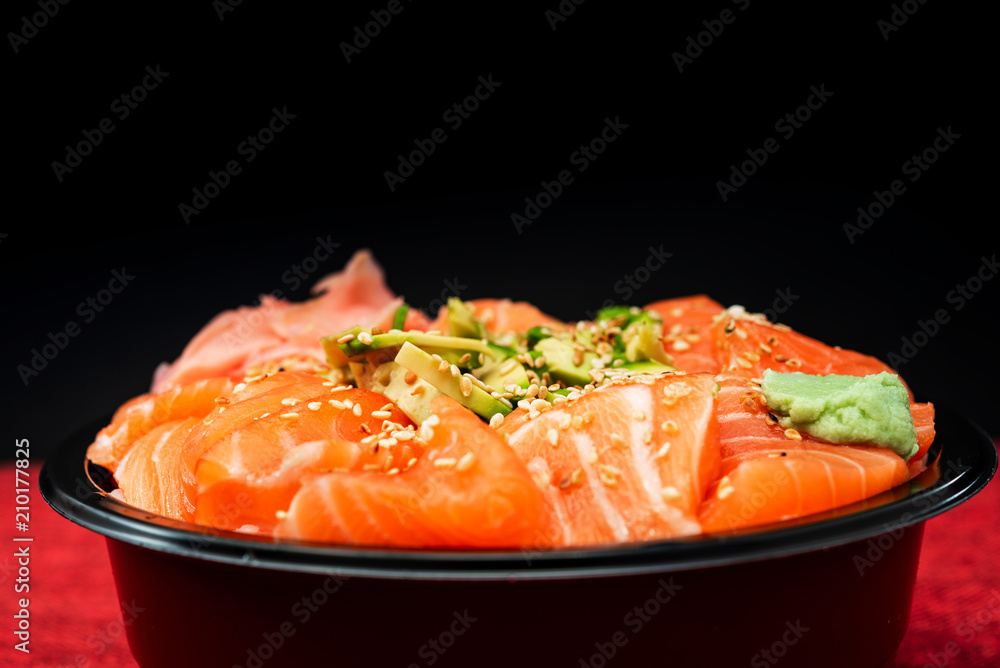 japanese food Mix Sashimi Chirashi Rice Bowl