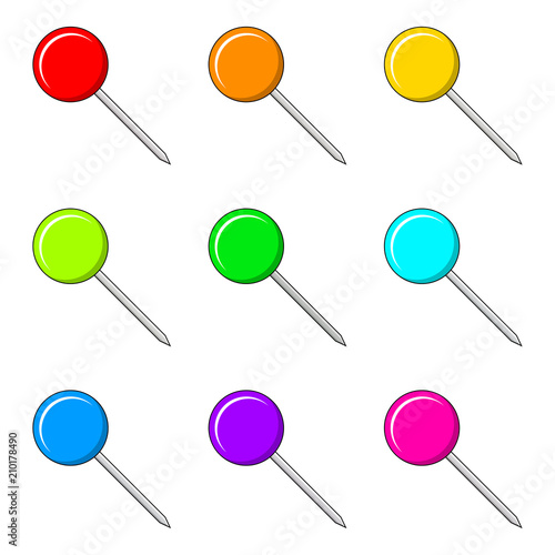 round pin office vector design isolated on white