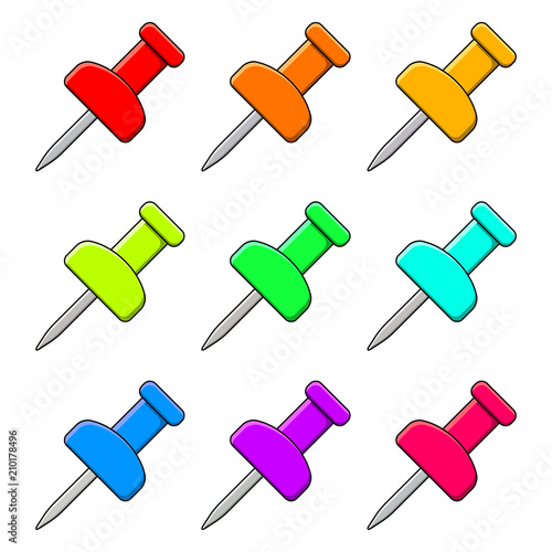 push pin office vector design isolated on white