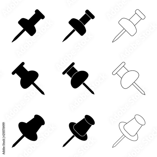 push pin office vector design isolated on white