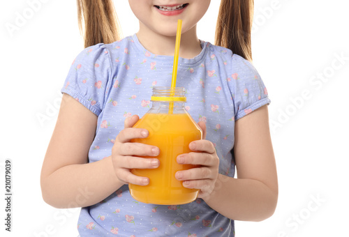 Cute little girl with citru...