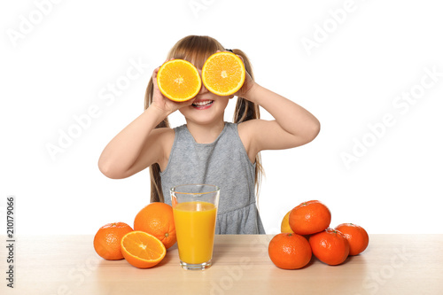 Cute little girl with citru...