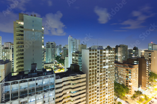 Panoramic view of Batel neighborhood in Curitiba  Parana State  Brazil