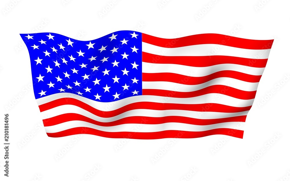 Waving flag of the United States of America Waving flag of the United States of America