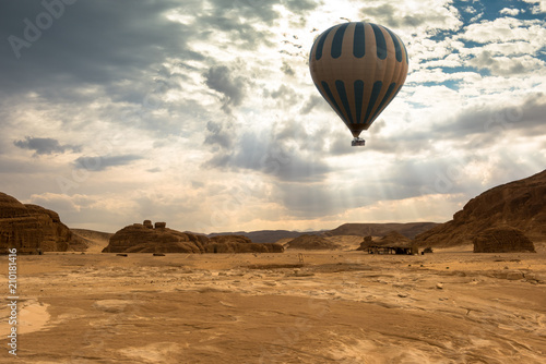 Hot Air Balloon travel over desert
