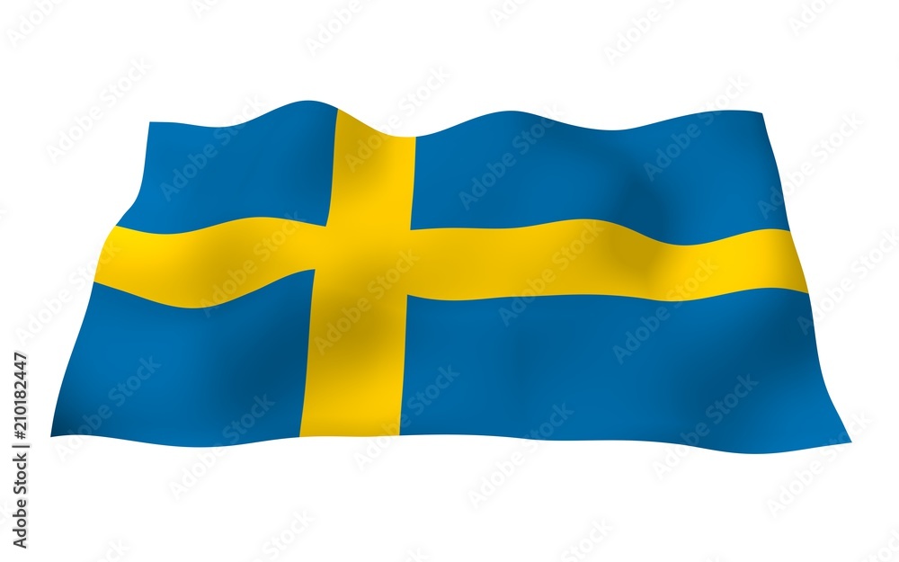 The flag of Sweden. Official state symbol The flag of Sweden. Official state symbol