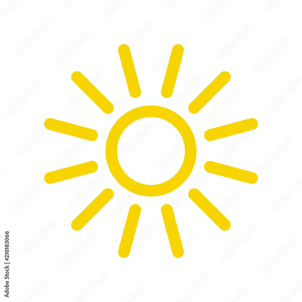 Sun vector icon. Sun line vector icon. sunshine icon