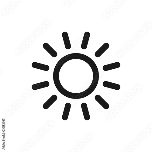 Sun vector icon. Sun line vector icon. sunshine icon