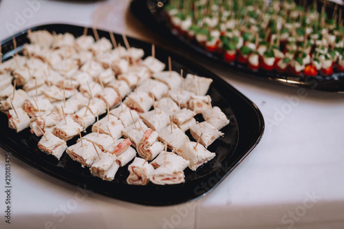 appetizers at a wedding