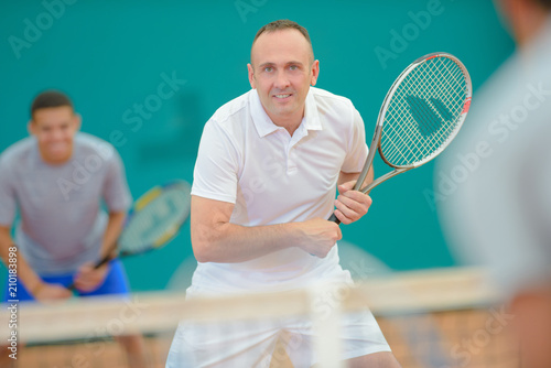 Man enjoying game of tennis © auremar