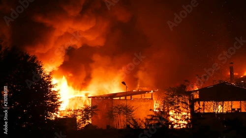 Houses Burning Down In A Fire