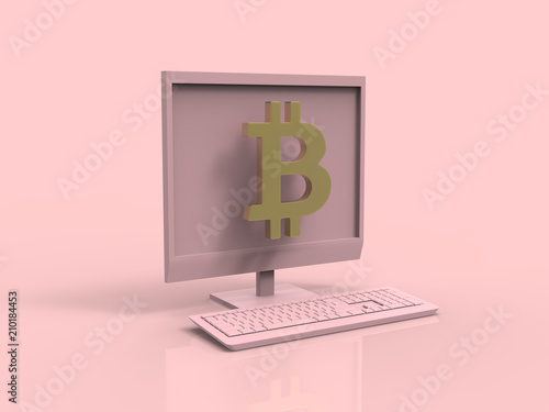 Cryptocurrency Bitcoin Blockchain Technology 3D Render  photo