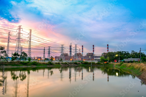 Twilight photo of power plant © wit88
