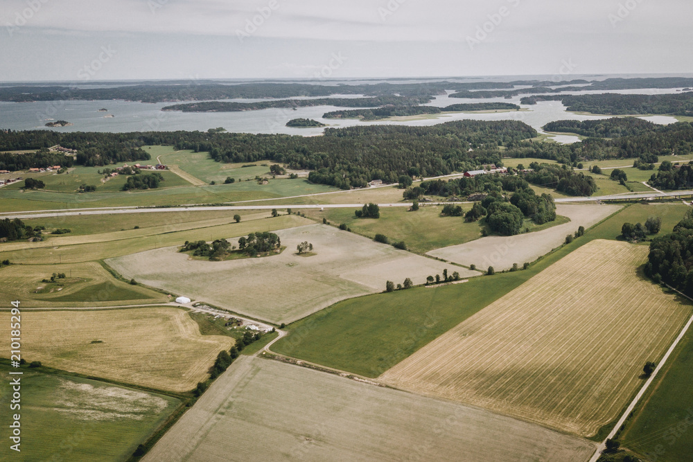 landscape in Sweden from above