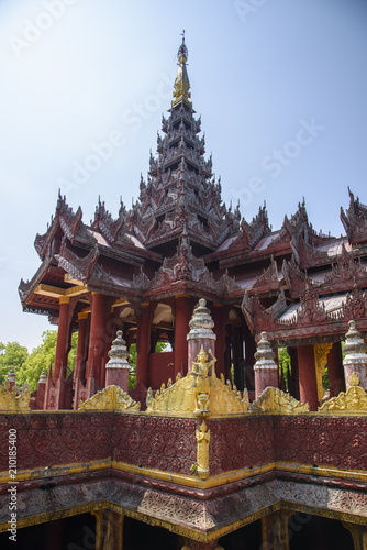 Landscape, Landmark, Old temple or old palace in  Mandalay, Myanmar. © woanwoan