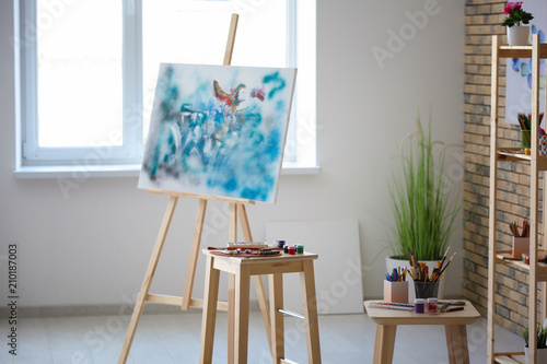 Interior of artist's workshop