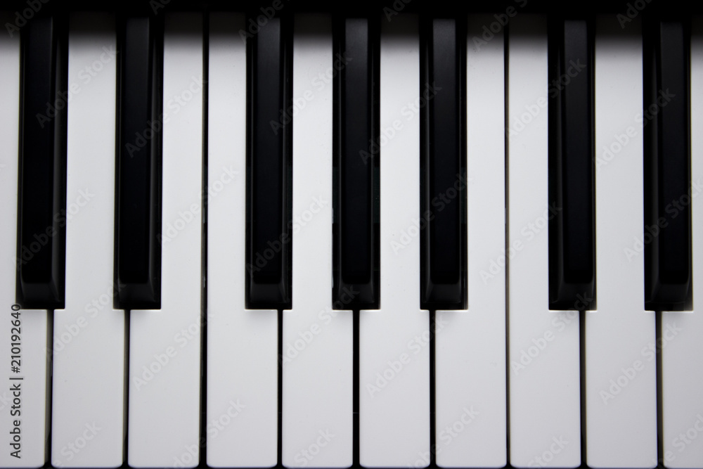 Cenital view of piano keys Cenital view of piano keys